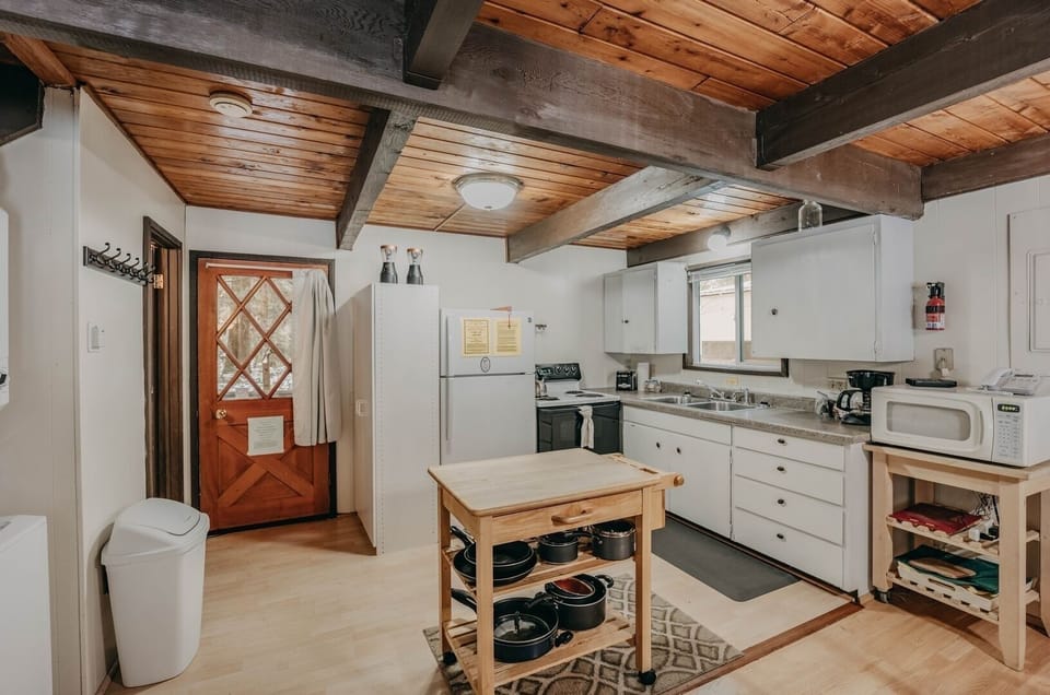 Indoors, Hardwood, Stained Wood, Microwave, Kitchen