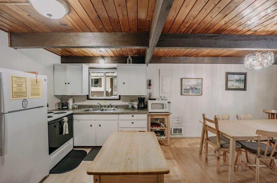Indoors, Hardwood, Kitchen, Stained Wood, Microwave