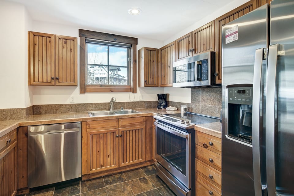 Indoors, Kitchen, Appliance, Refrigerator, Microwave