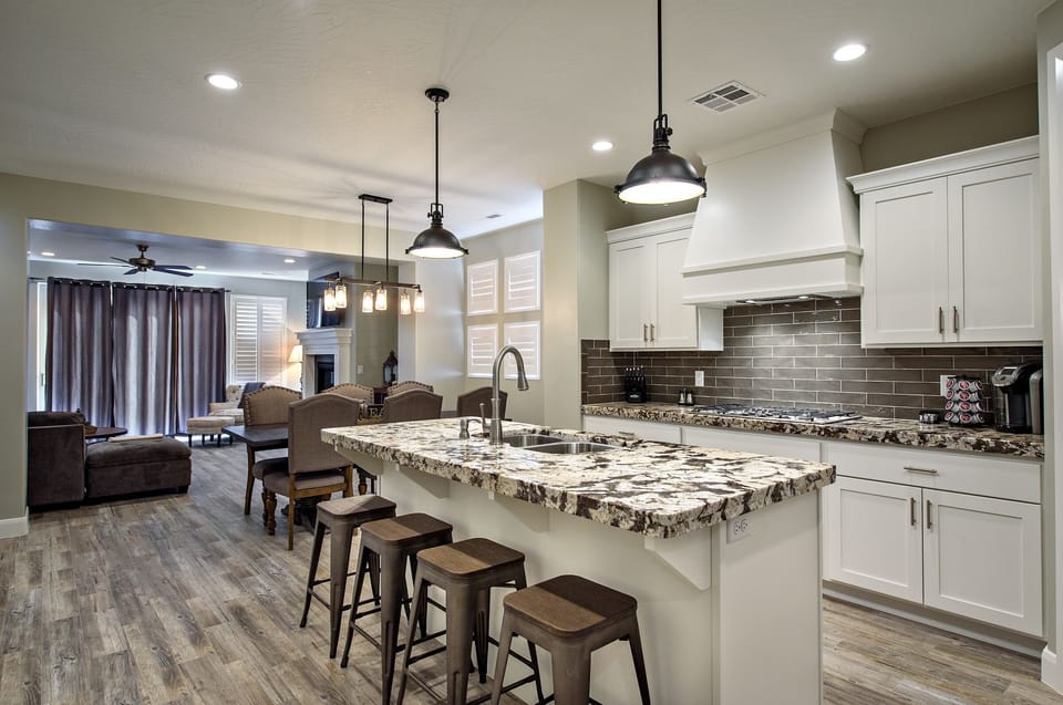 Kitchen - The Kitchen is complete with everything you will need for meal preparations including pots, pans, baking dishes, plates, cups, silverware, cutlery, and an assortment of cooking utensils.