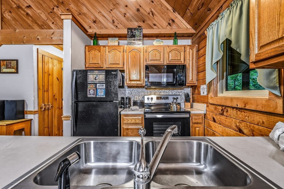 Indoors, Hardwood, Stained Wood, Kitchen, Appliance