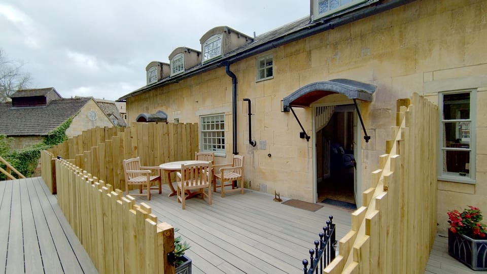 Decking area, Charles I at Sudeley Castle, Bolthole Retreats
