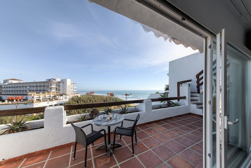 Terrace views of Villa Poniente in Villas Flamenco Beach in Conil