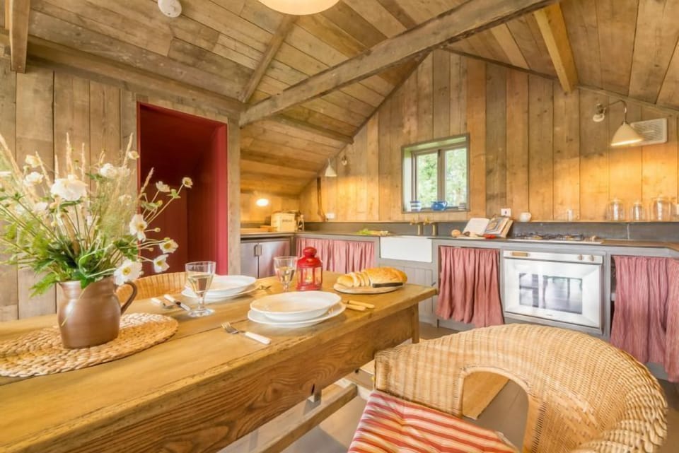 First floor: Kitchen with dining table seating four