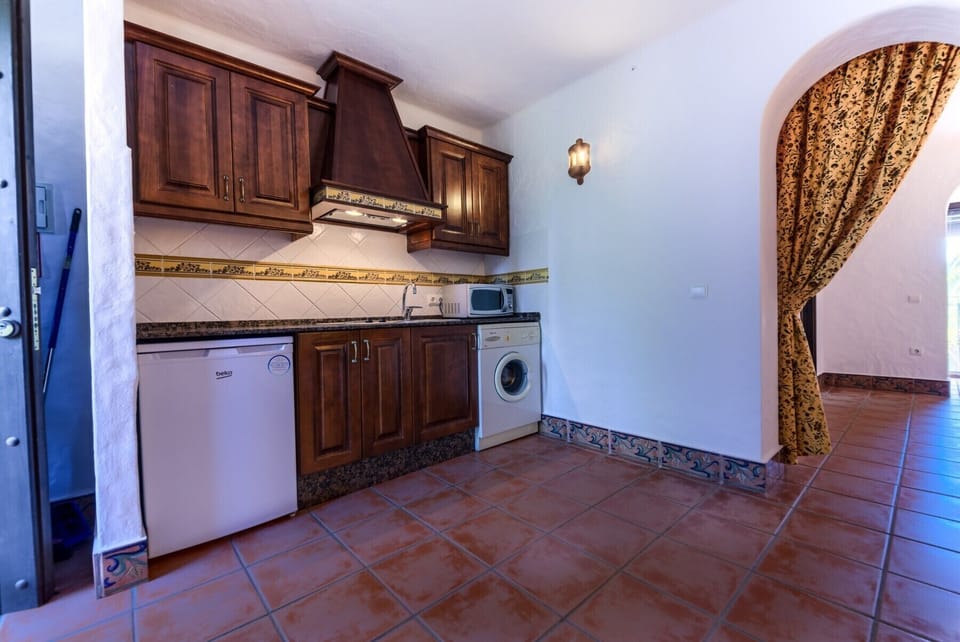 Kitchen furniture of the apartments on the top floor at Hacienda Roche Viejo in Conil