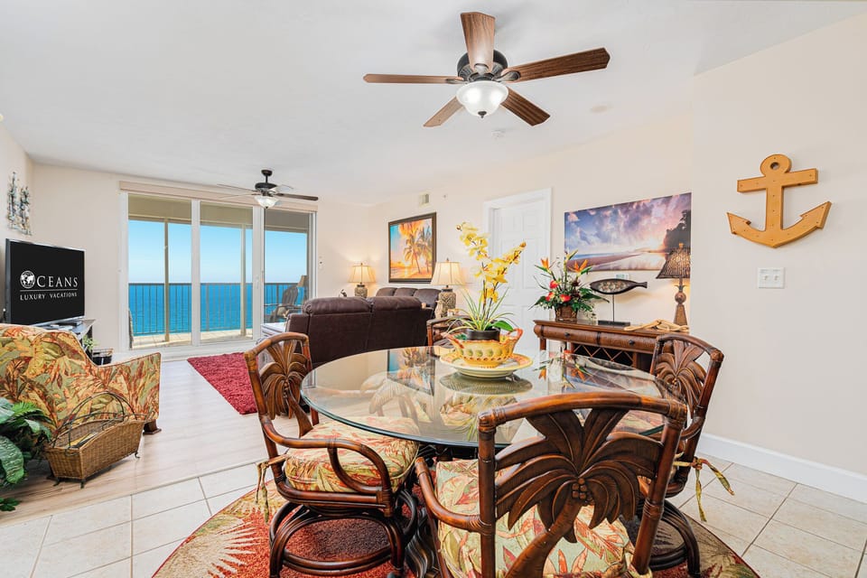 Dining area with wine storage rack