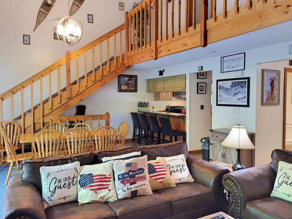 Dining area with view towards stairs
