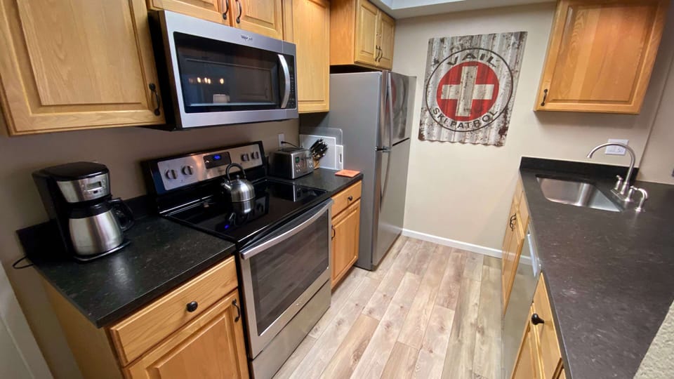 Kitchen with electric appliances