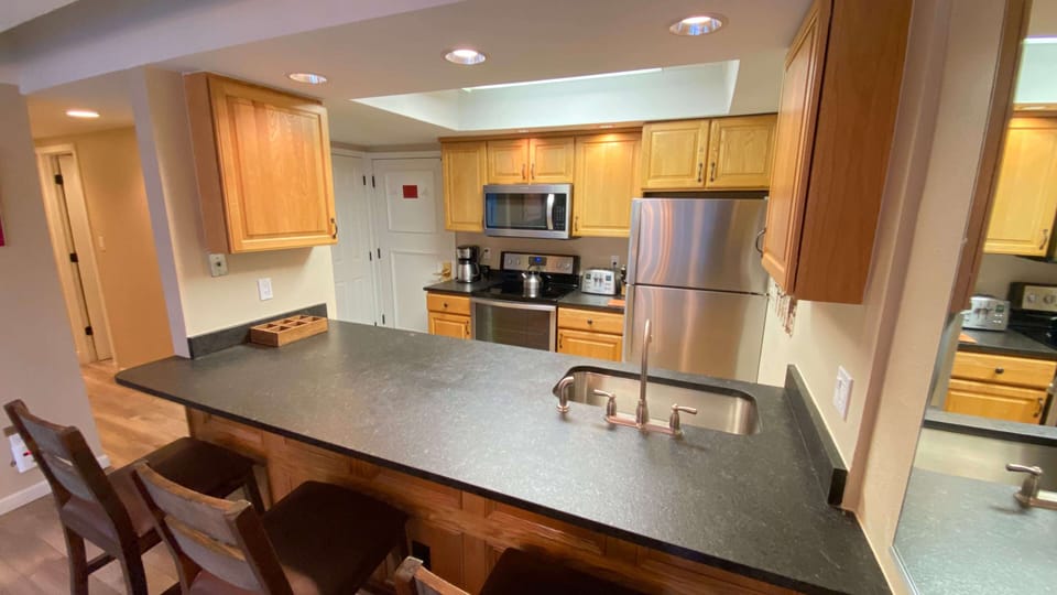 Kitchen with barstools
