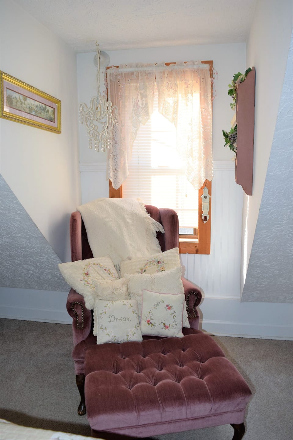 Relax with a book in this gorgeous sitting chair and ottoman