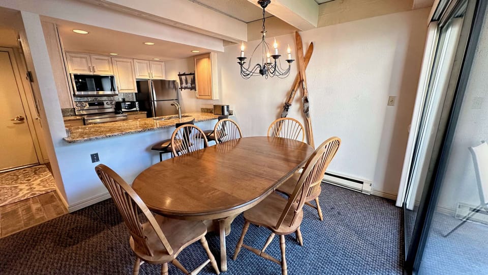 Dining table seats up to 6 people