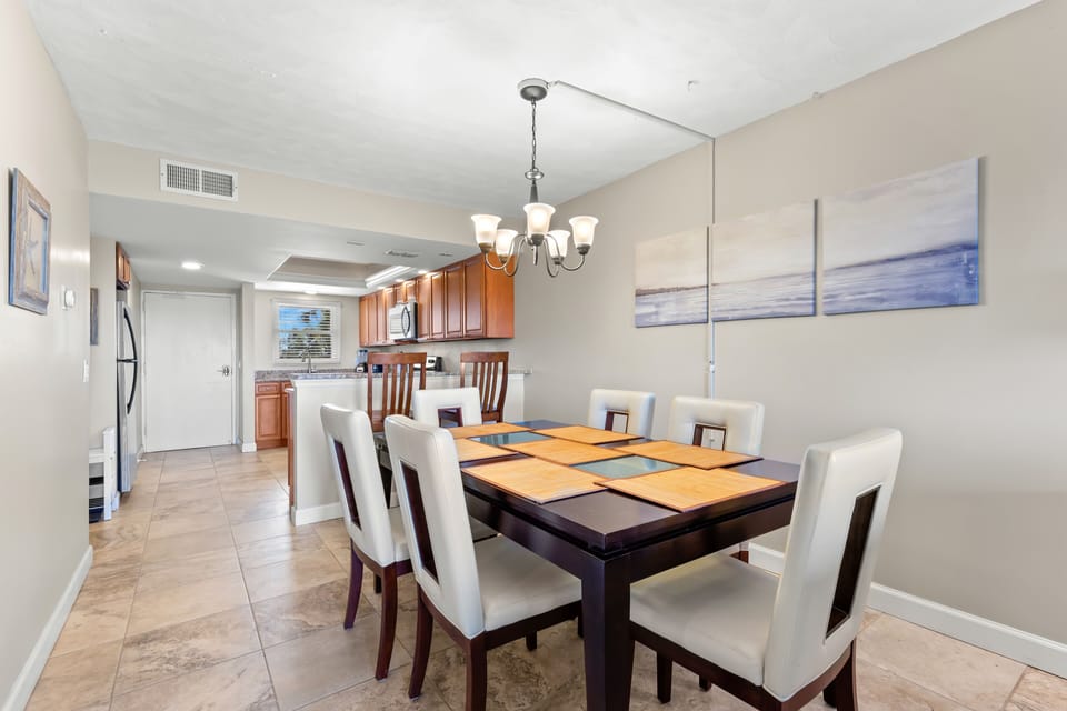 Dining room and seating for six