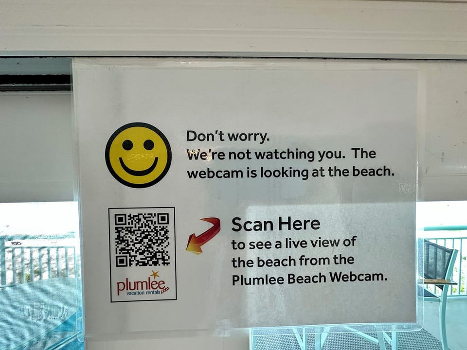 The web camera on the balcony looks only at the beach
