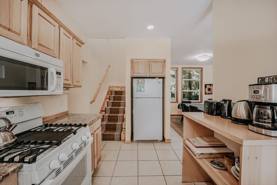 Indoors, Kitchen, Refrigerator, House, Staircase