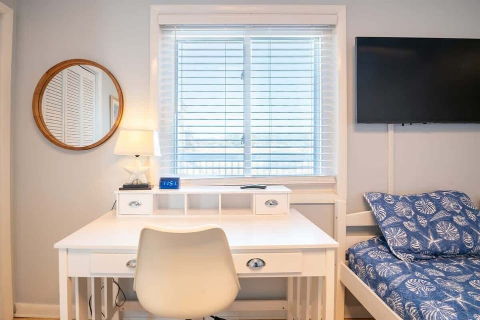 Desk and Chair work station in bunkroom