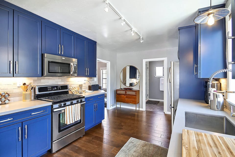 A fully stocked kitchen awaits your meals.