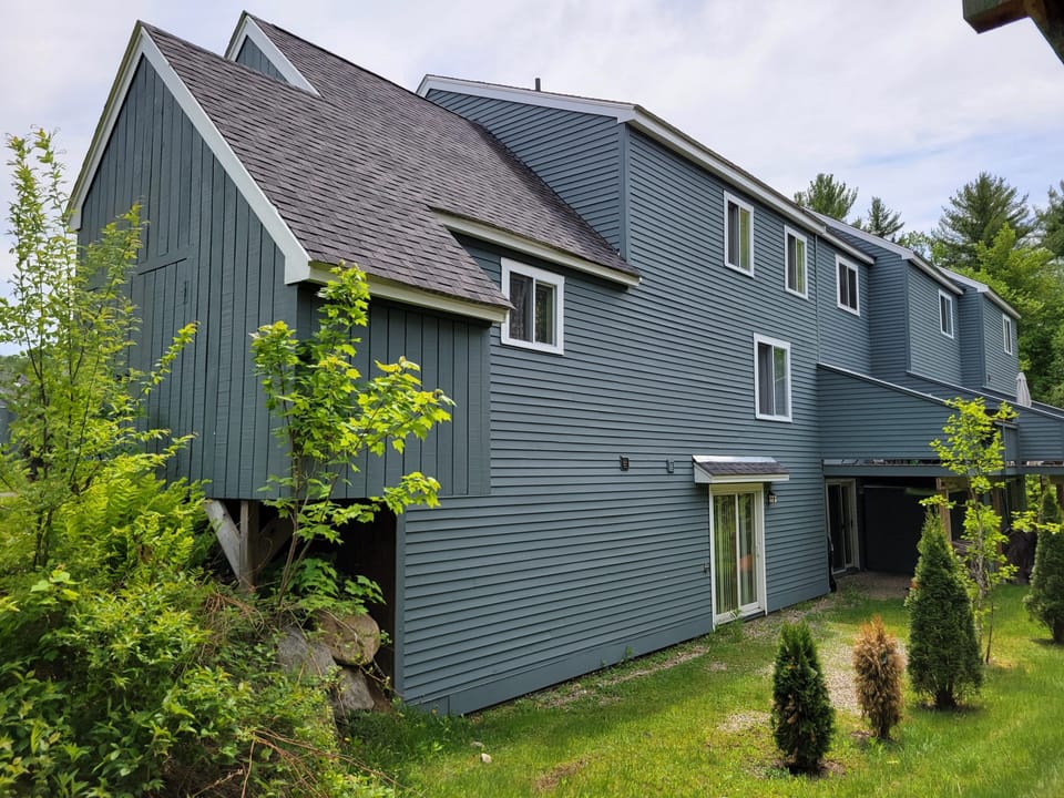 View from back with lower slider and bedroom windows