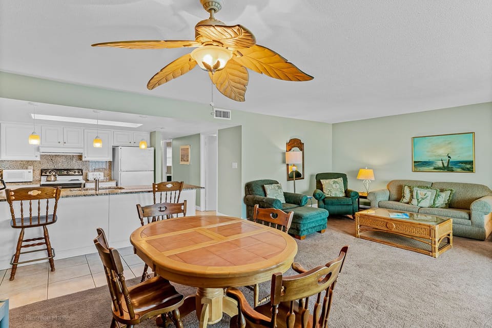 Ceiling fan for added comfort and tropical charm