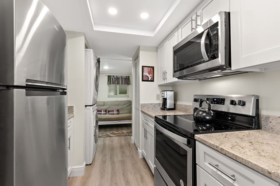 Brand new washer and dryer off the kitchen