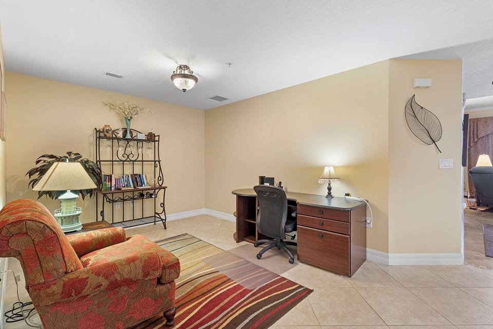 Desk and sitting area