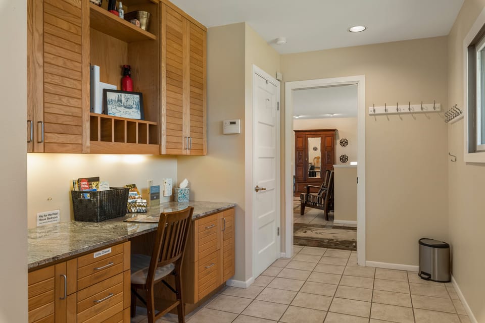 Your laptop-ready workspace is just off the kitchen and living room.