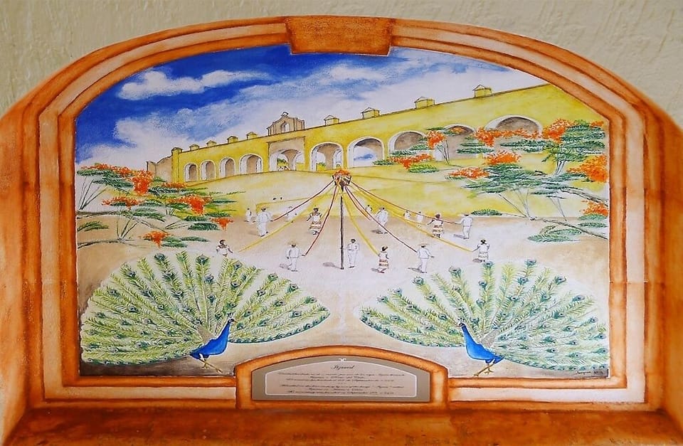 Iz painting - Original painting by Joaquin Cicero graces the stairwell.