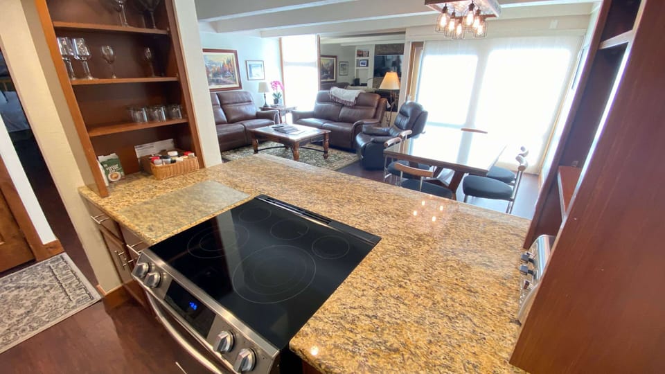 Kitchen with electric appliances
