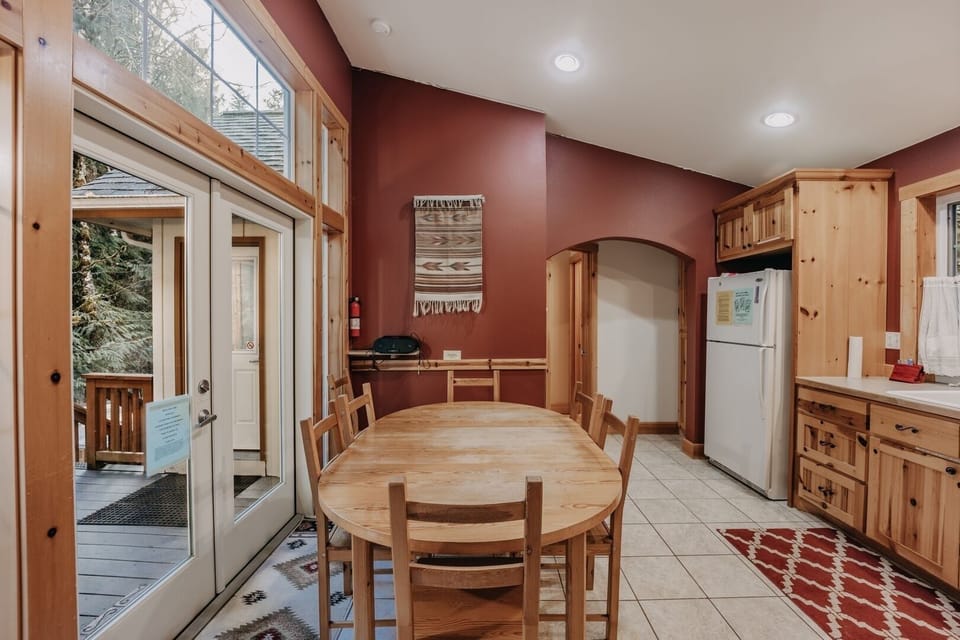 Dining room with deck view