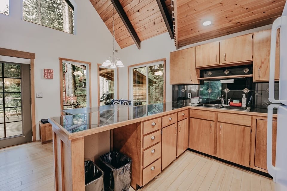Indoors, Hardwood, Kitchen, Stained Wood, Sink