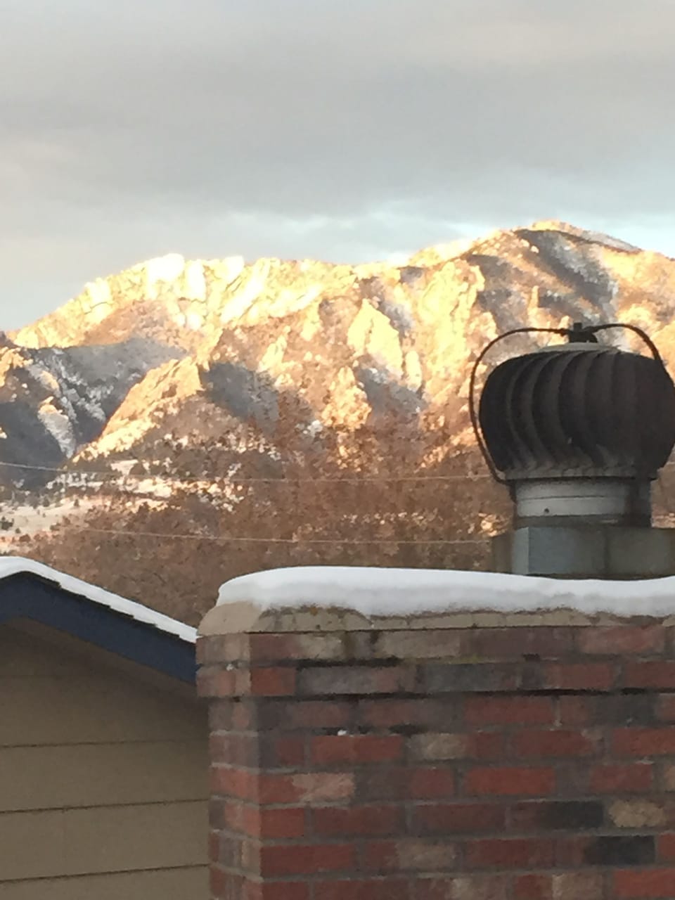 Our view: Boulder, nestled against the beautiful and dramatic Flatiron formation