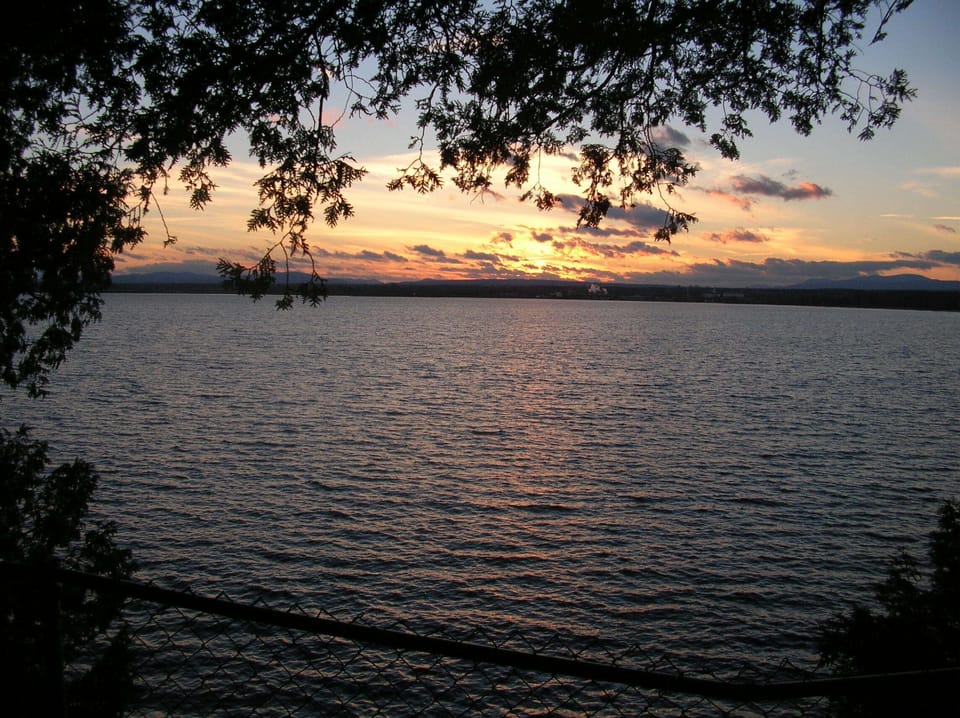 Sunset view from the cabin.