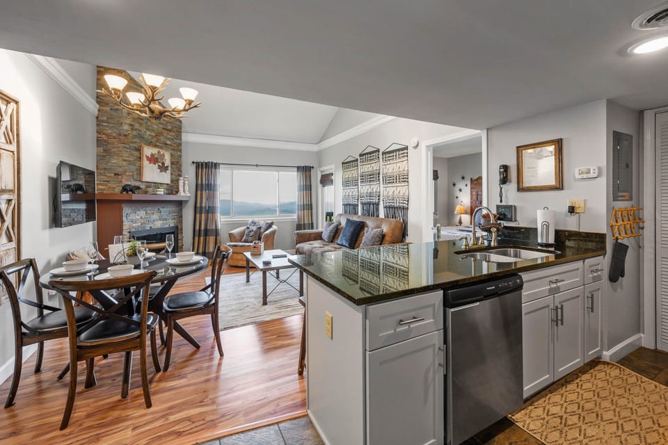 You can actually see the mountain views from the kitchen!