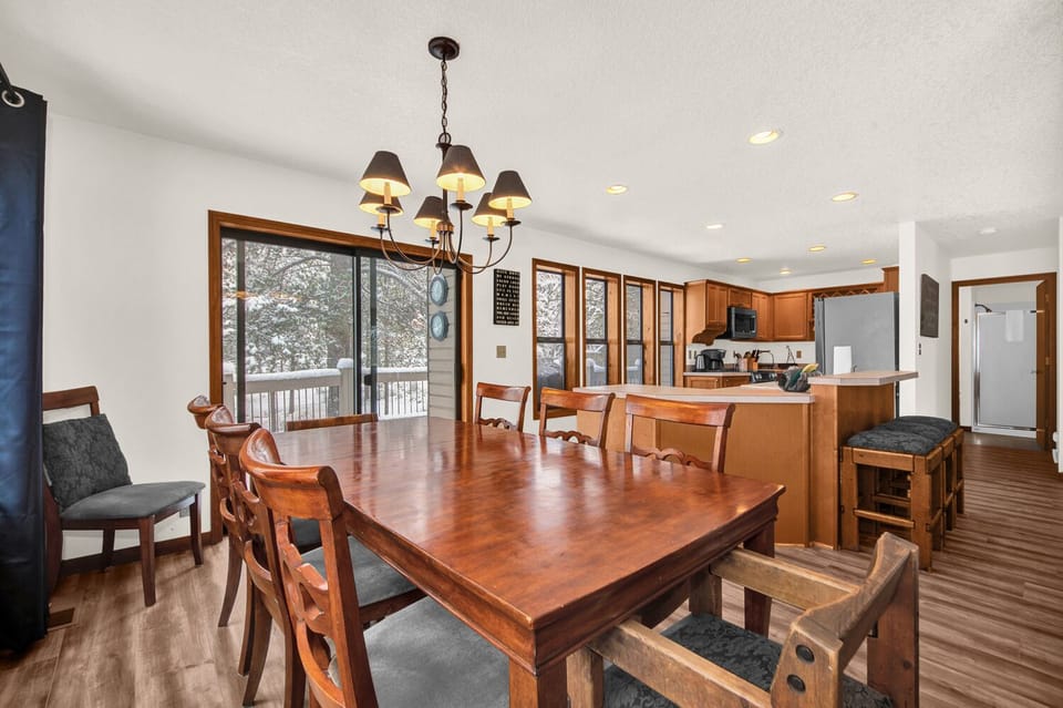 The dining area with extra seats.  A card table is available for extra seating.