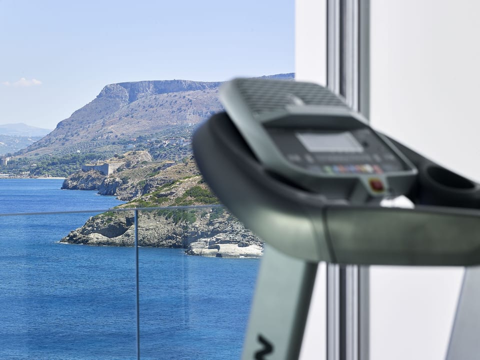 Private gym with sea view