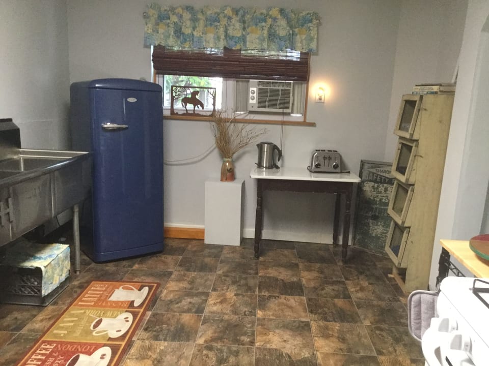Everyone loves our vintage blue ‘fridge!