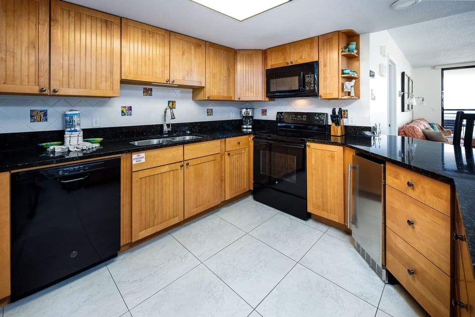 Kitchen with wine cooler