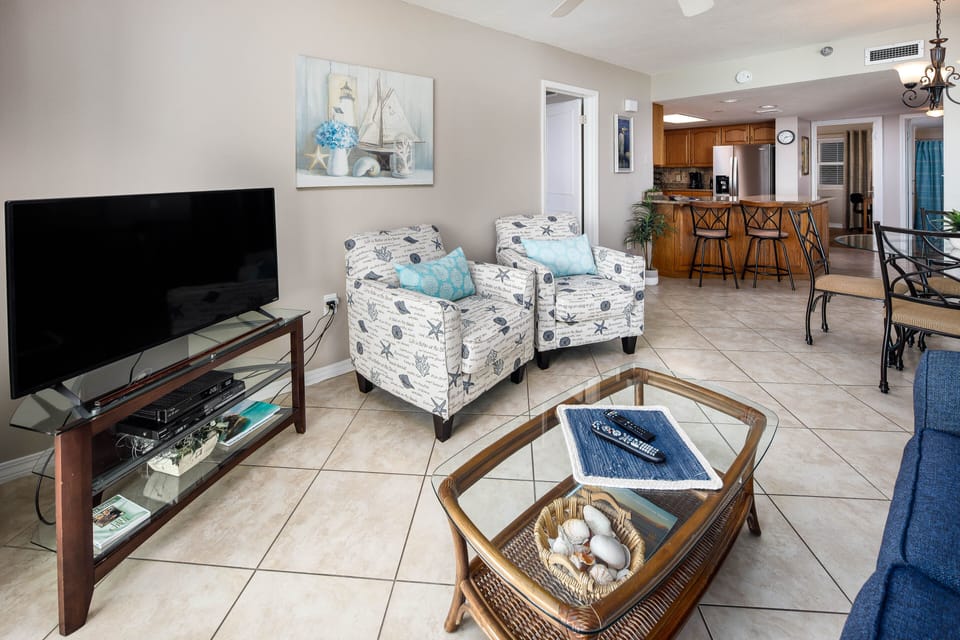 Open living room/dining area