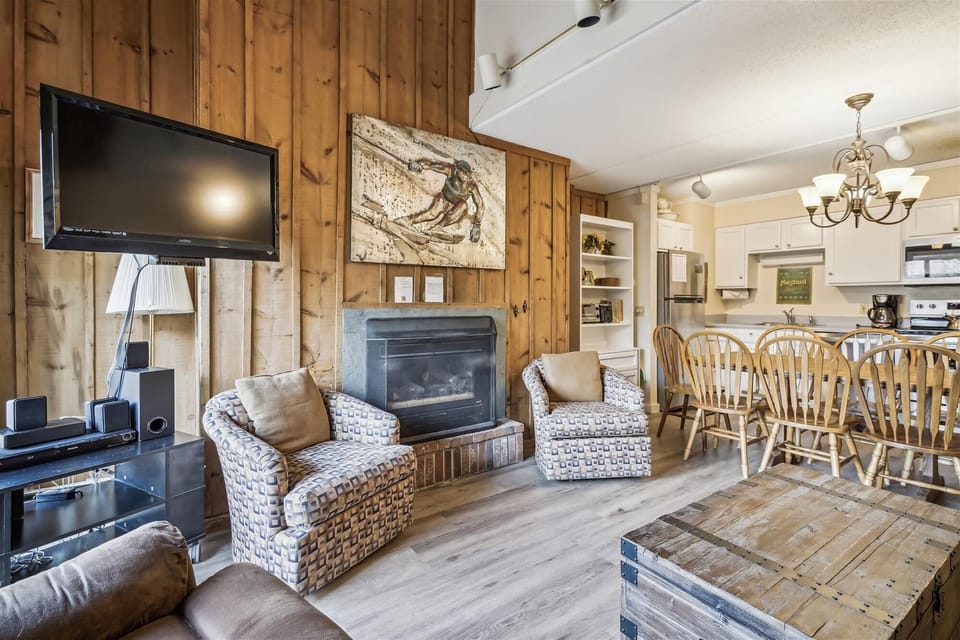 This room has a flat screen tv to watch.
