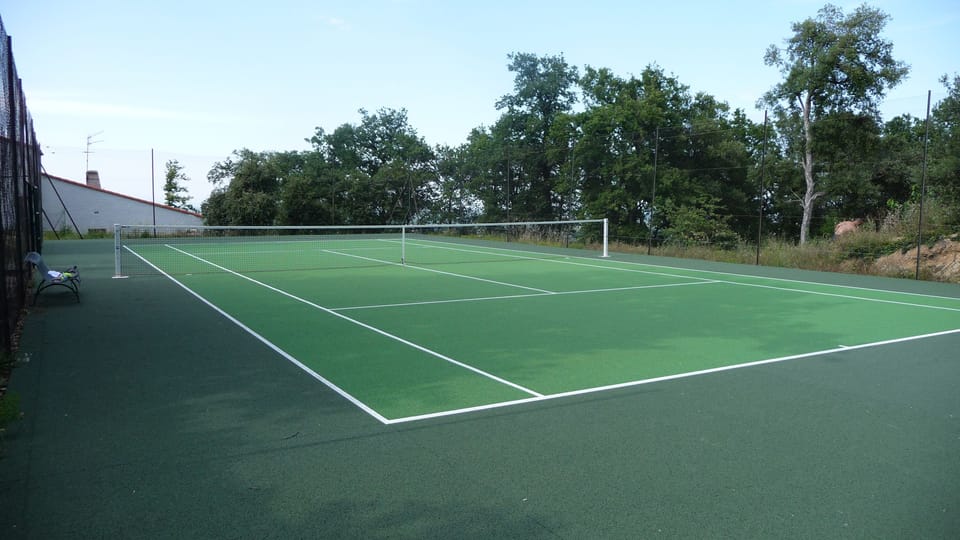 The tennis court in the domain