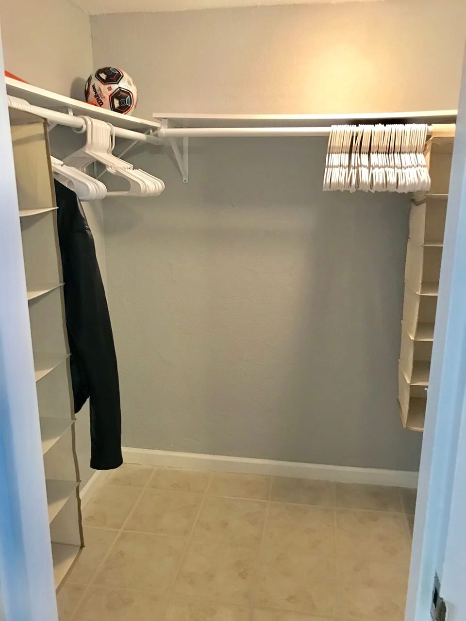 Spacious walk-in closet