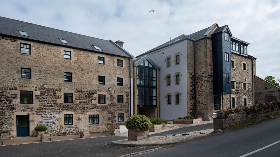 Budle Bay Loft - entrance to the mill building