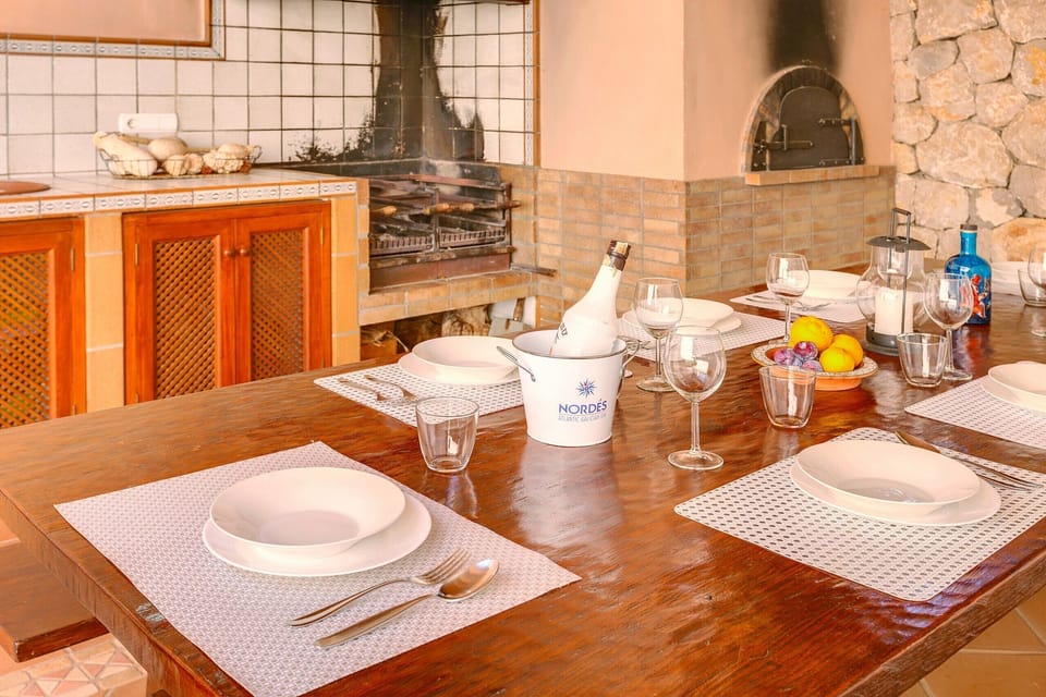 Barbecue with an oven.