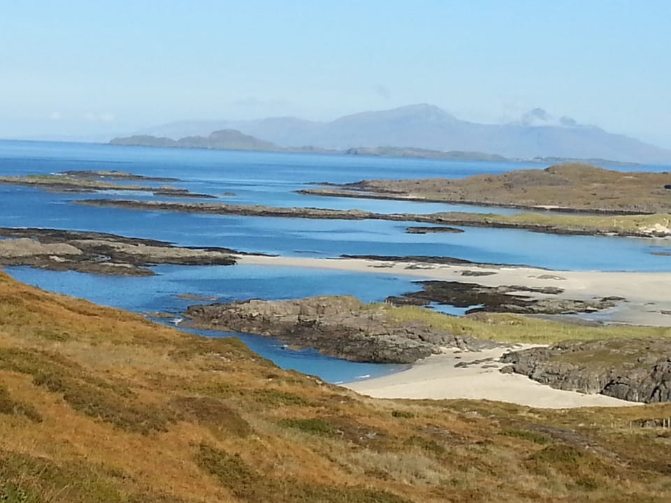 Sanna Bay looking onto Muck, Eigg and Rum - stunning walks and fabulous beaches