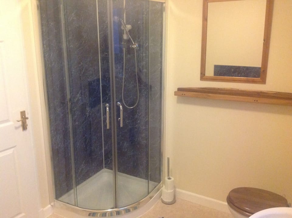 Spacious bathroom with bath and stand alone shower
