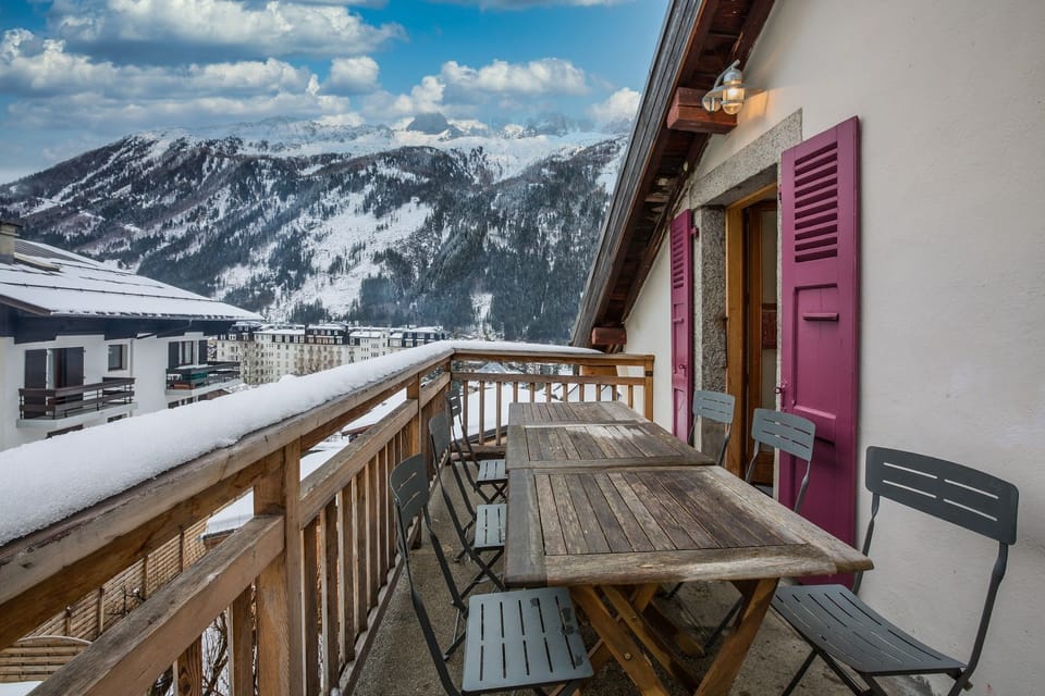 terrace with mountain view