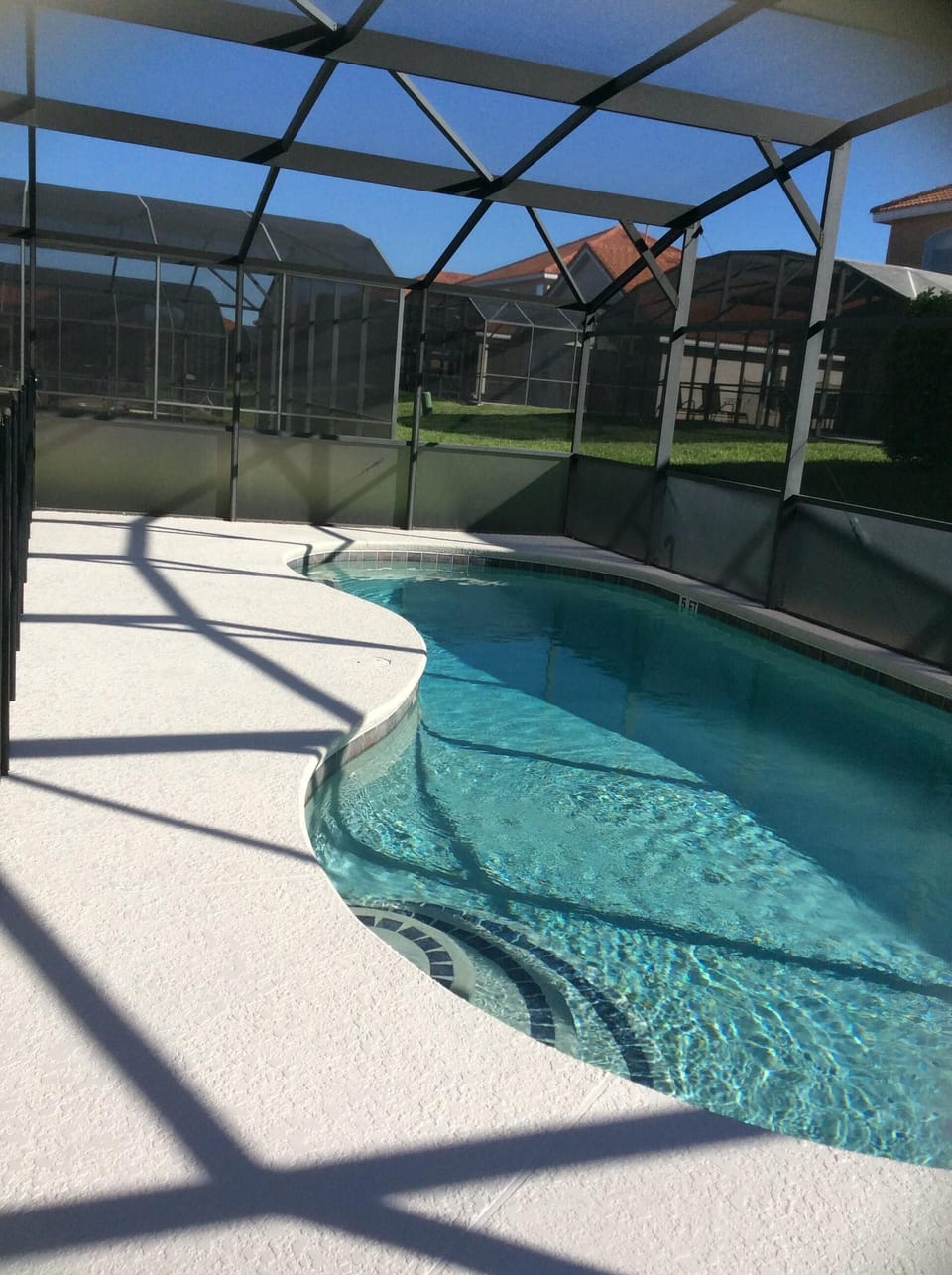 South east facing pool deck