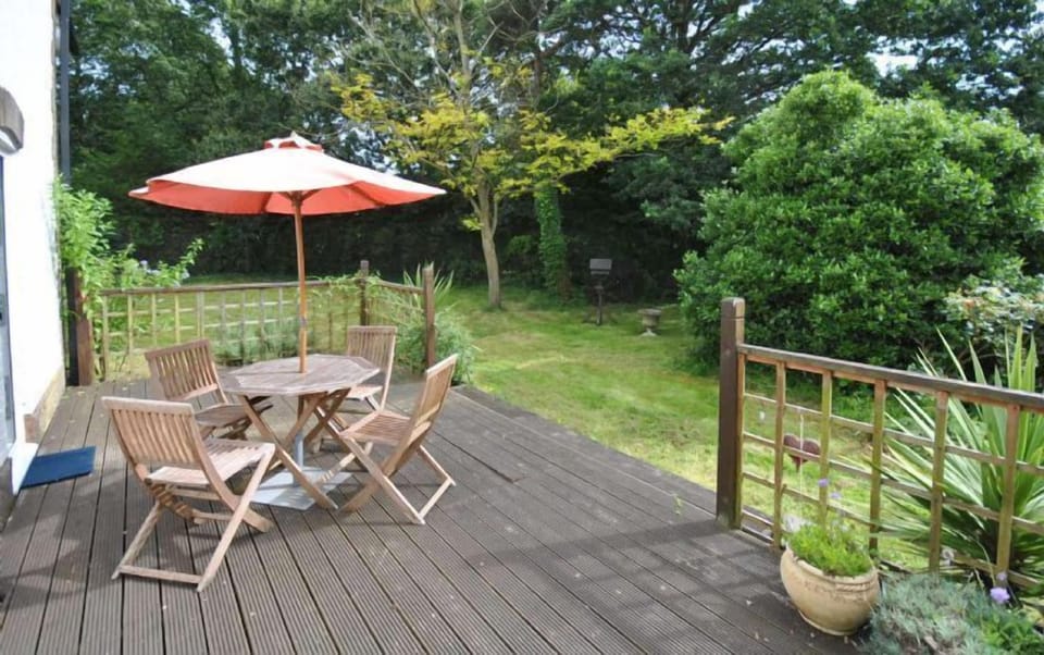 Decking area overlooking gardens