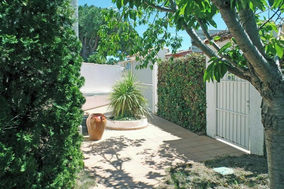 The front of the terrain with a parking spot.