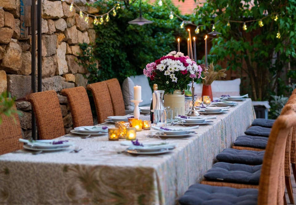 Outdoor banquet area