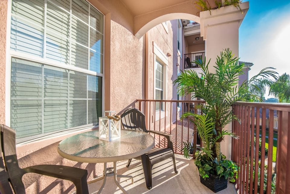 Urban Zen Zone: Transform your stay into a tranquil experience on our private balcony, offering a peaceful escape from the bustling city below.